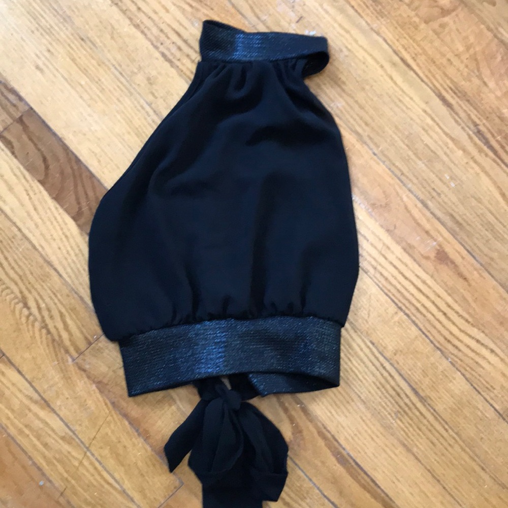 Sheer Black top with open back